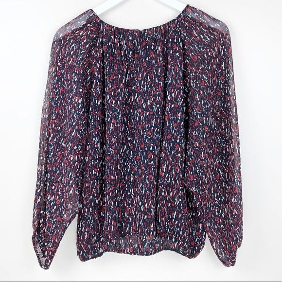 Joie Blouse Women’s Size Small Briseis Silk Top Sheer Blouson Sleeves Dressy - Picture 5 of 8
